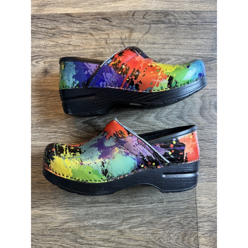 Dansko Womens Professional Nurse Clogs Multicolor Rainbow Size 36 Non Slip - Picture 2 of 7
